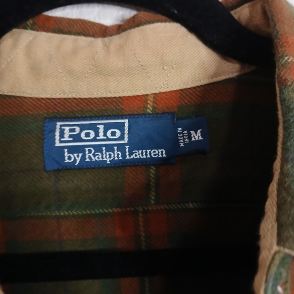 Polo Ralph Lauren Brown Red Green Plaid Button Down 100% Cotton Size Medium - Picture 2 of 7